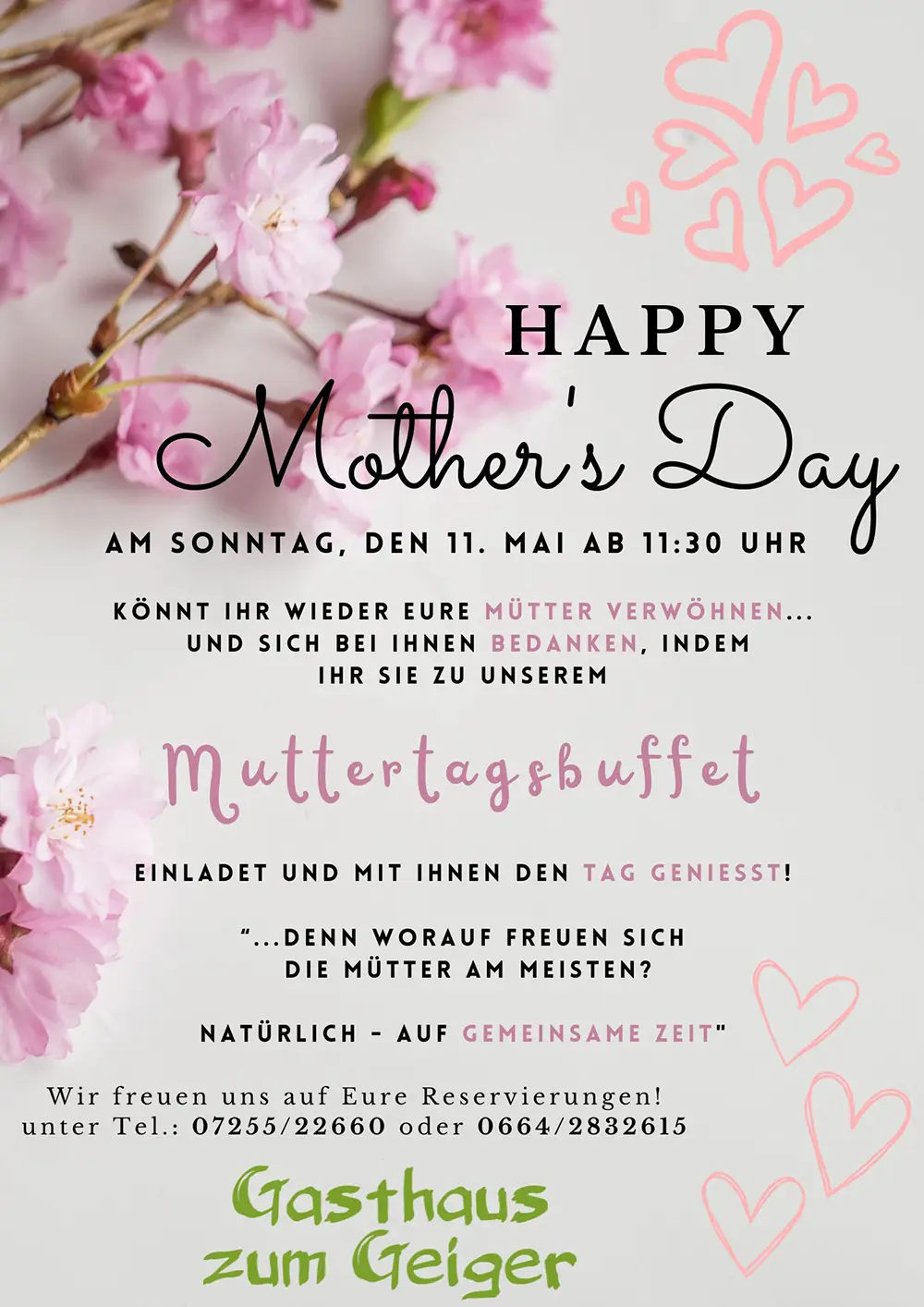 Muttertagsbuffet 11.Mai